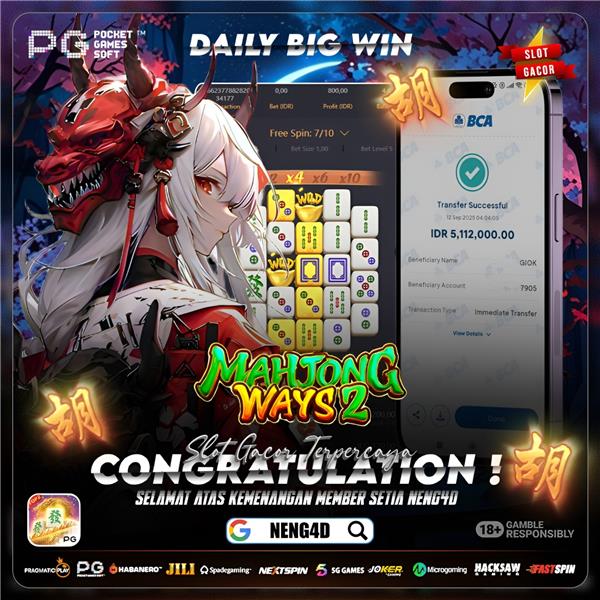 PG SOFT - JACKPOT SLOT MAHJONG WAYS Rp.5.112.000,- LUNAS