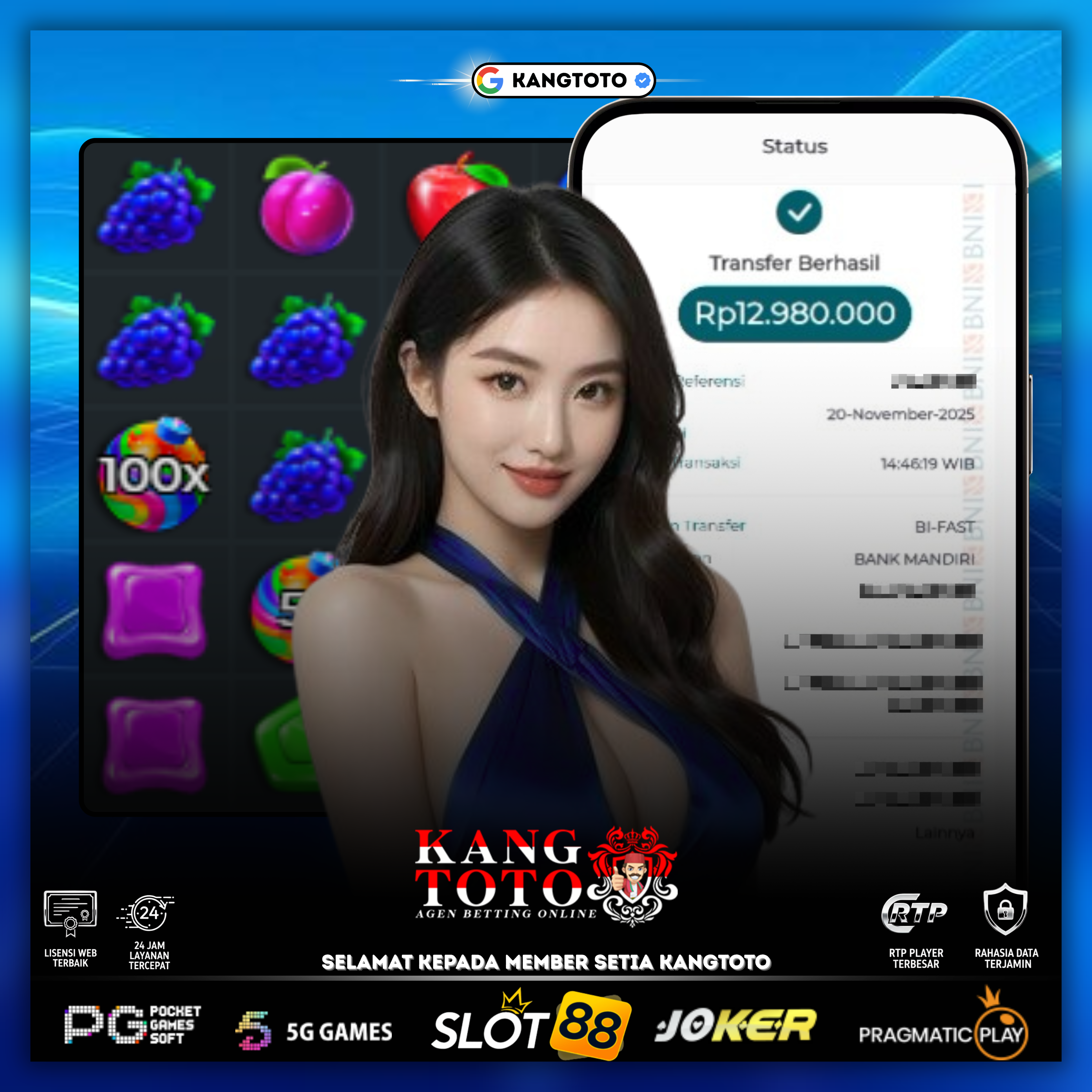 PRAMAGTIC PLAY - JACKPOT SWEET  BONANZA RP.12.980.000,- LUNAS