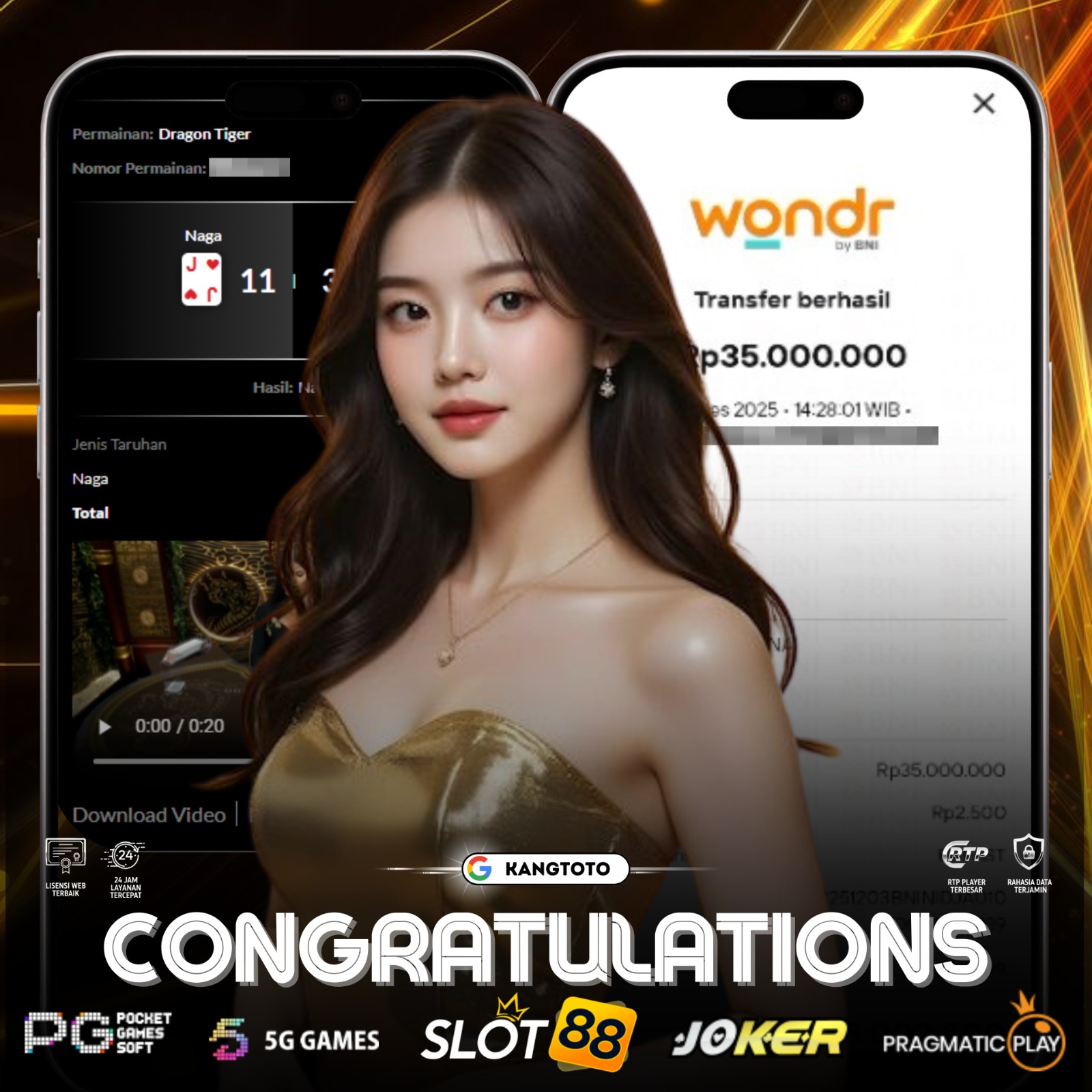 PRAGMATIC PLAY - JACKPOT DRAGON TIGER RP.35.000.000 LUNAS