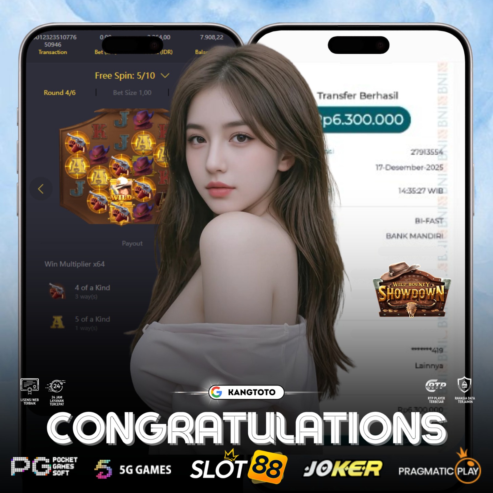 PG SOFT - JACKPOT WILD BOUNTY SHOWDOWN Rp. 6,300,000 LUNAS