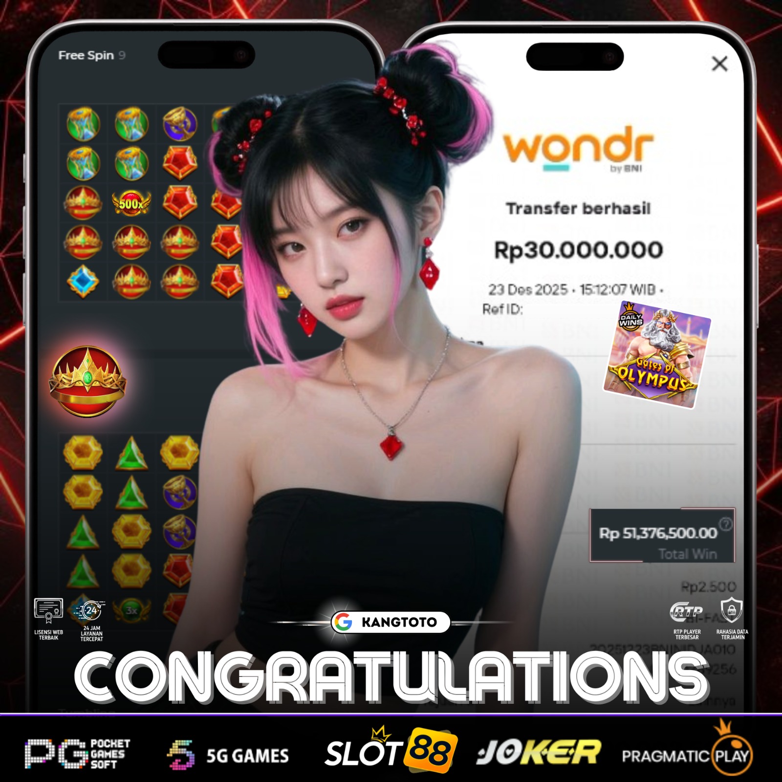 PRAGMATIC PLAY - JACKPOT GATES OF OLYMPUS Rp30.000.000 LUNAS