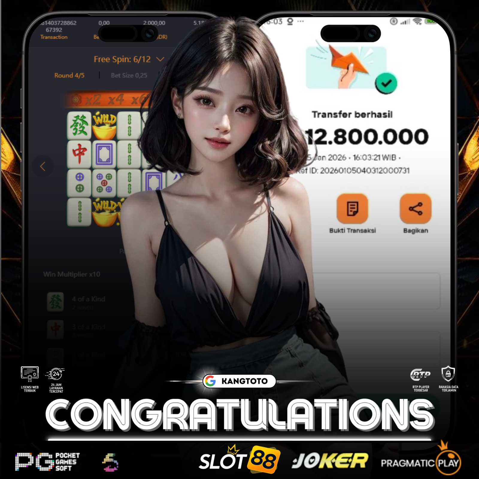 PG SOFT - JACKPOT MAHJONG WAYS 1 Rp12.800.000 LUNAS