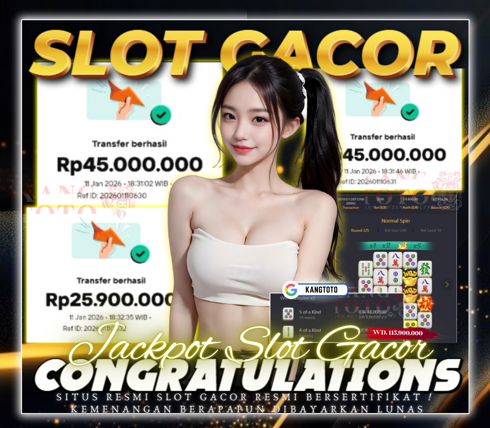 PG SOFT - JACKPOT MAHJONG WAYS 2 Rp115.900.000 LUNAS