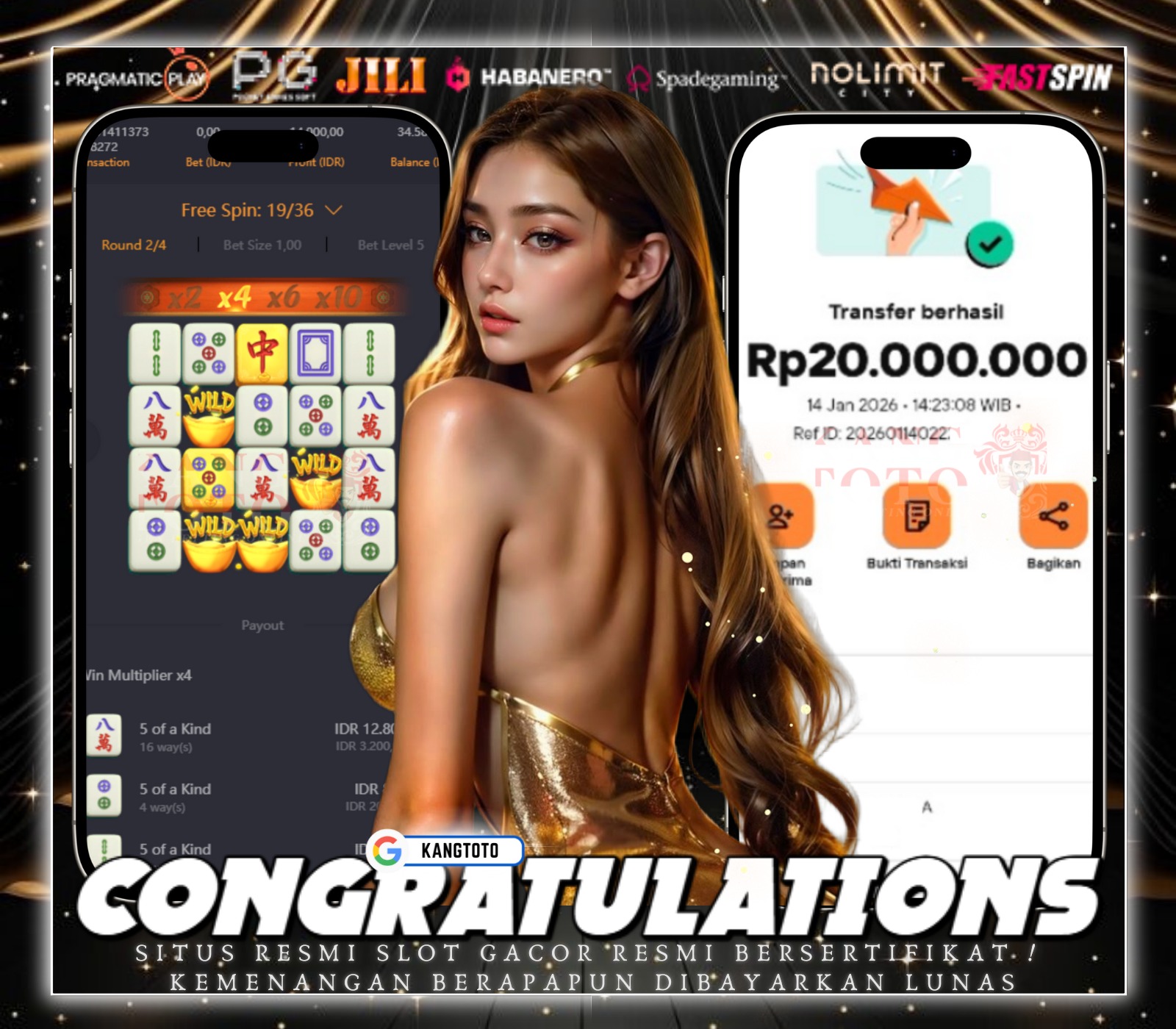 PG SOFT JACKPOT MAHJONG WAYS 1 Rp20.000.000 LUNAS