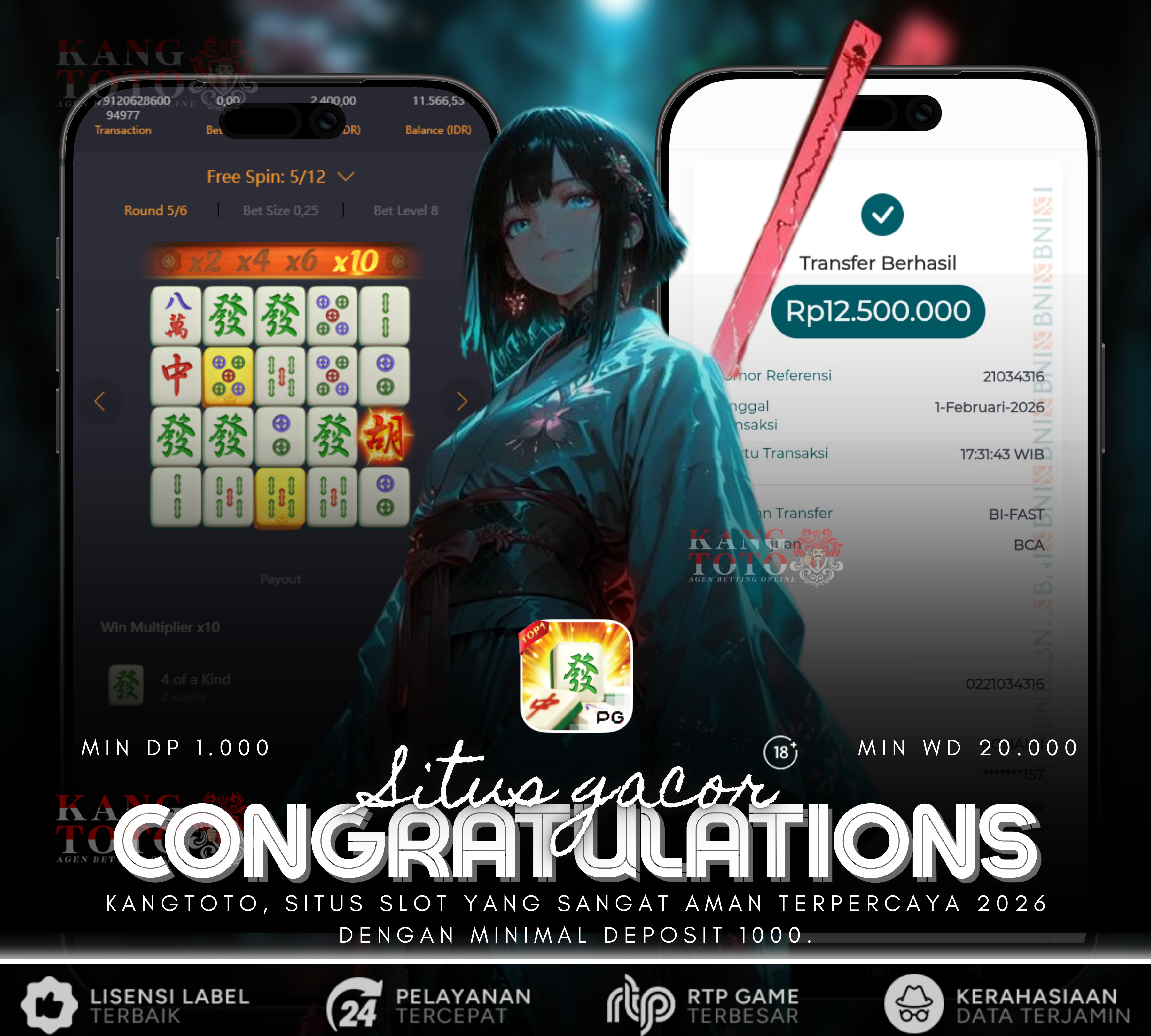 PG SOFT - JACKPOT MAHJONG WAYS RP 12.500.000 LUNAS